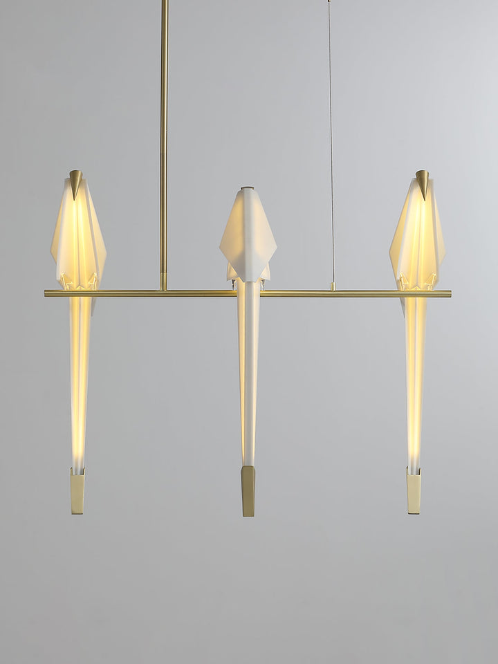 Lampa wisząca LED z ptakami origami