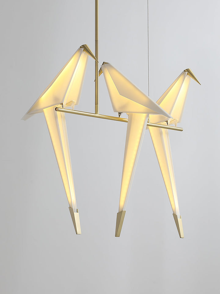 Lampa wisząca LED z ptakami origami