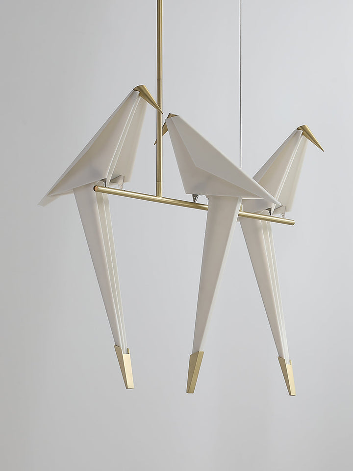 Lampa wisząca LED z ptakami origami
