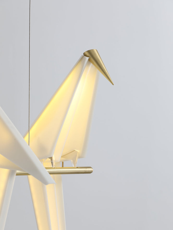 Lampa wisząca LED z ptakami origami