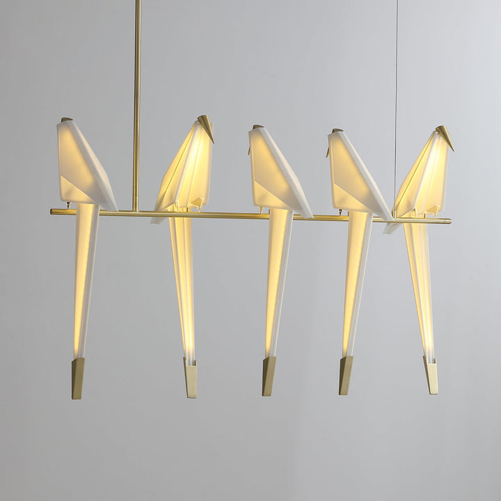 Lampa wisząca LED z ptakami origami
