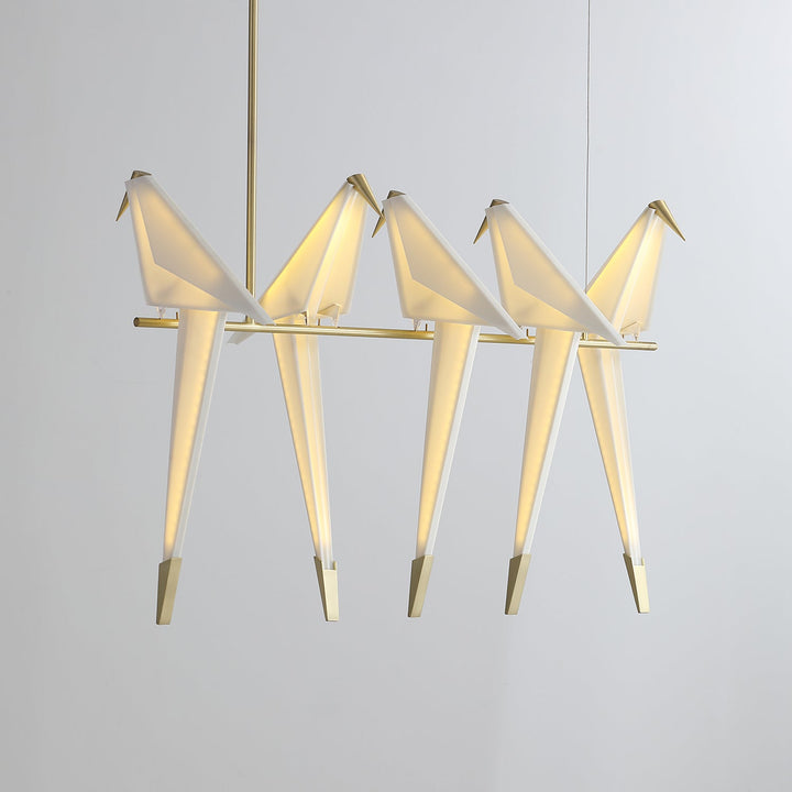 Lampa wisząca LED z ptakami origami