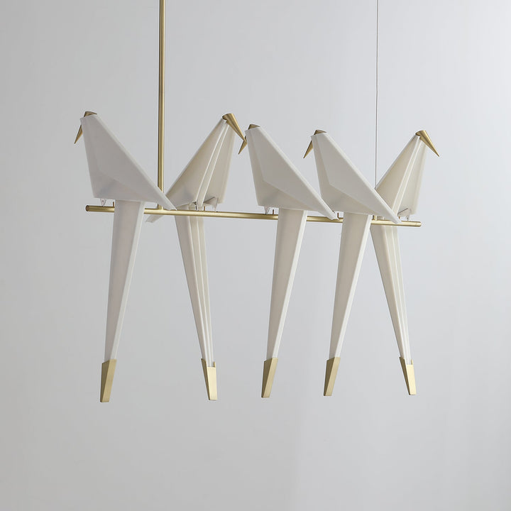 Lampa wisząca LED z ptakami origami