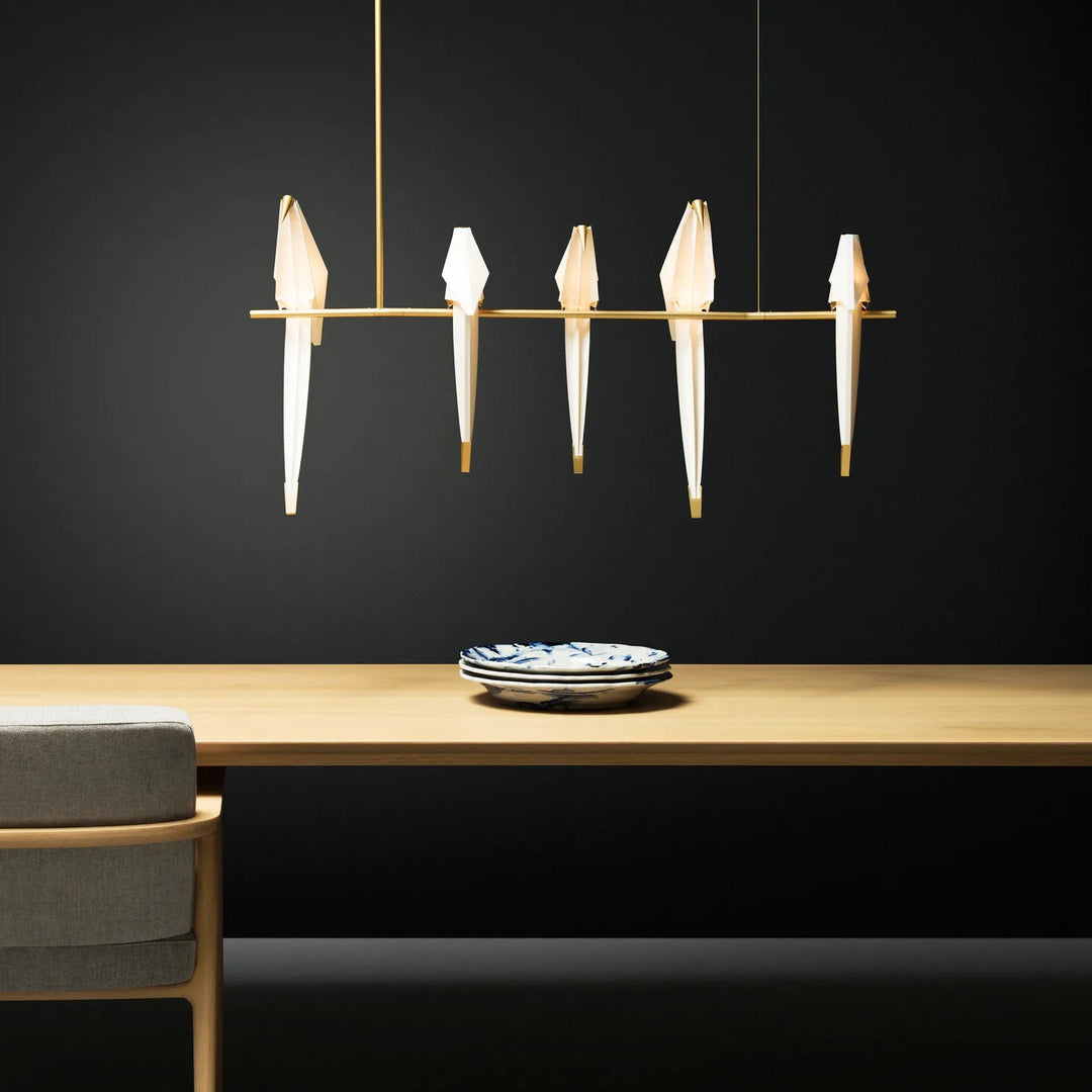 Lampa wisząca LED z ptakami origami