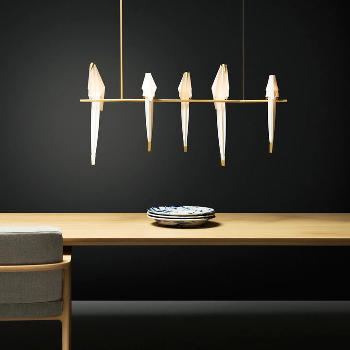 Lampa wisząca LED z ptakami origami