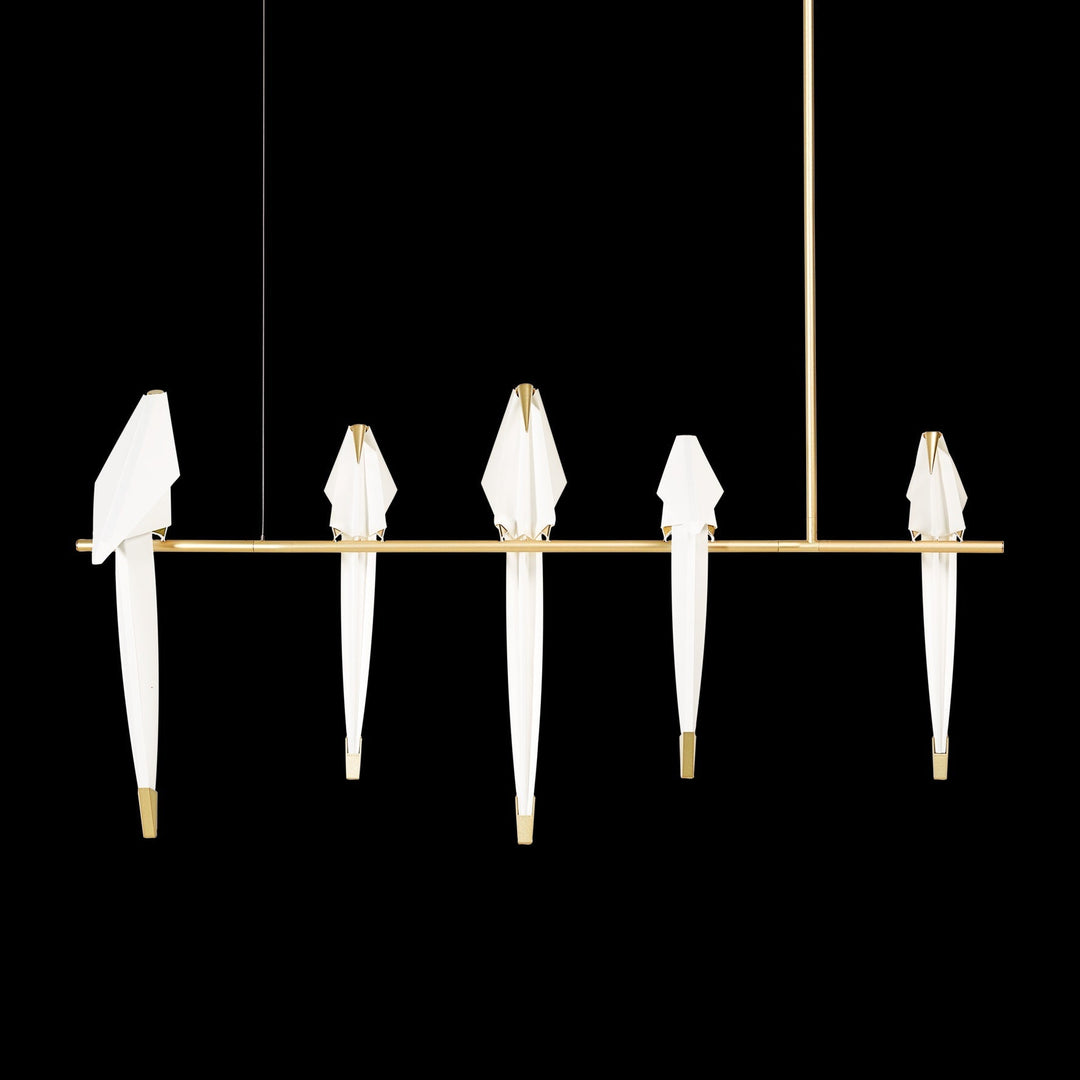 Lampa wisząca LED z ptakami origami