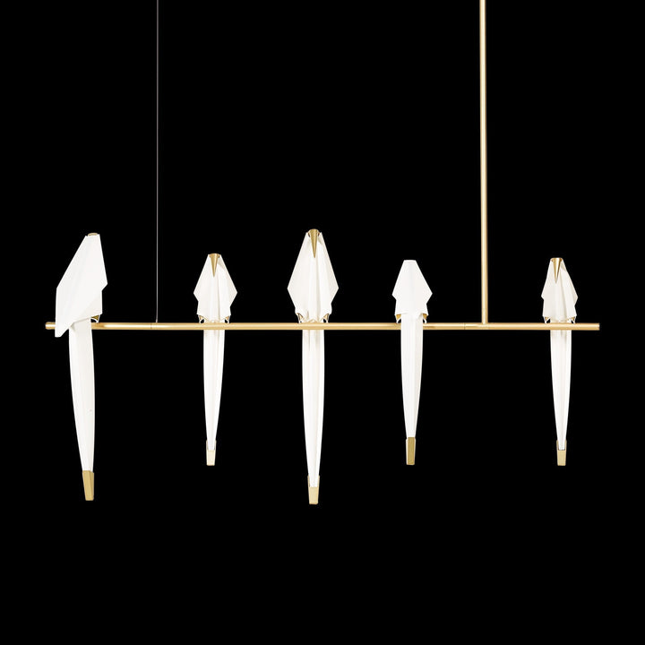 Lampa wisząca LED z ptakami origami