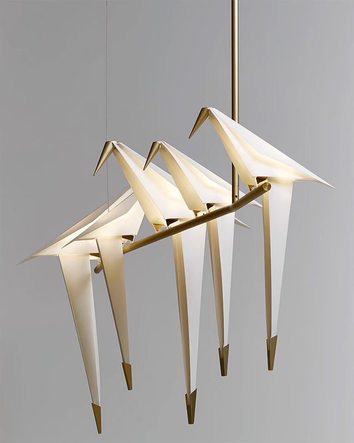 Lampa wisząca LED z ptakami origami