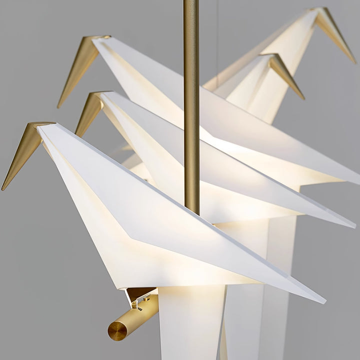 Lampa wisząca LED z ptakami origami