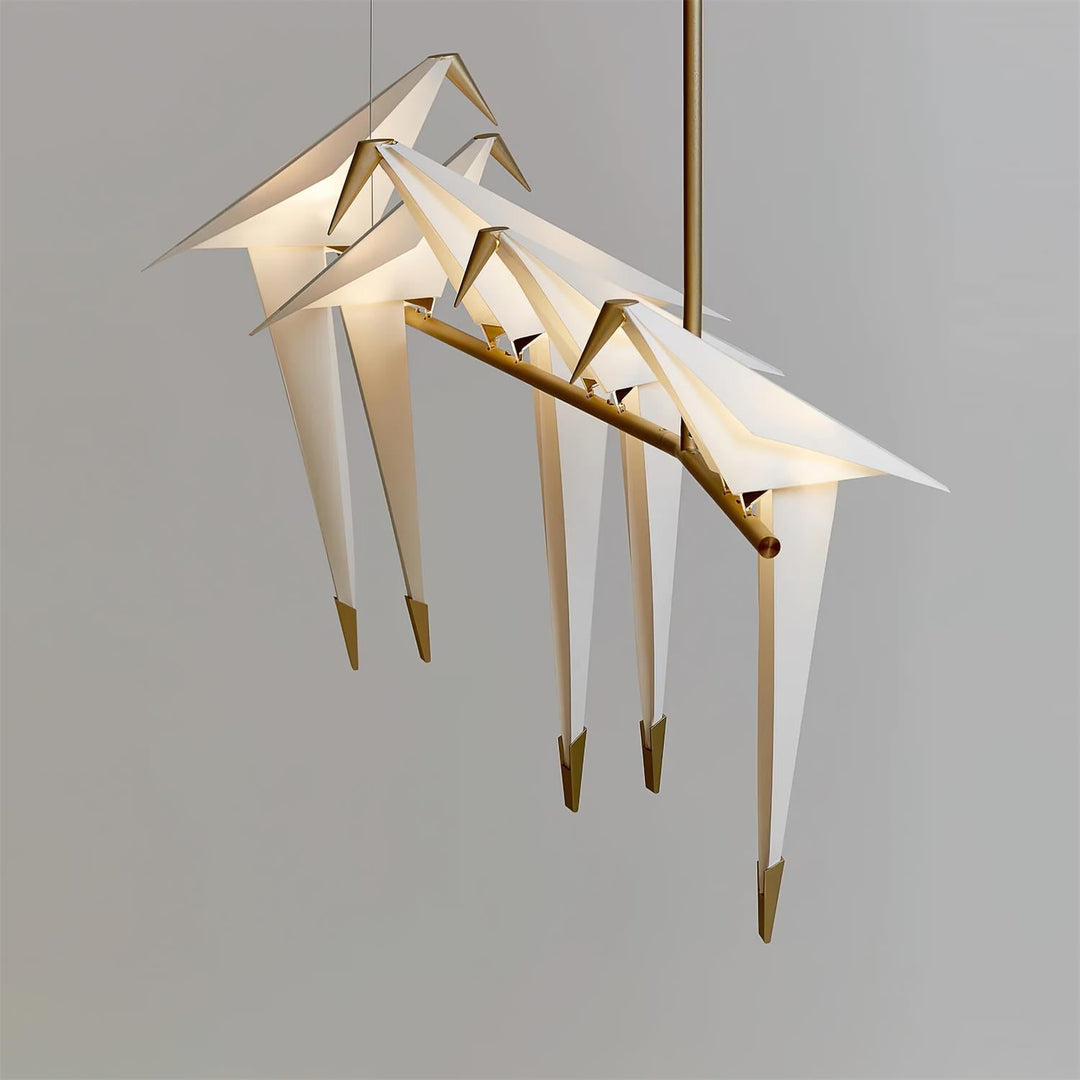 Lampa wisząca LED z ptakami origami