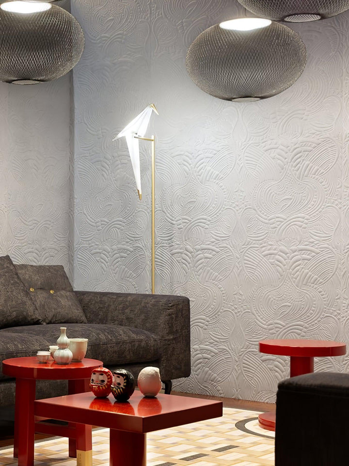 Lampa Podłogowa w Kształcie Żurawia Papierowego