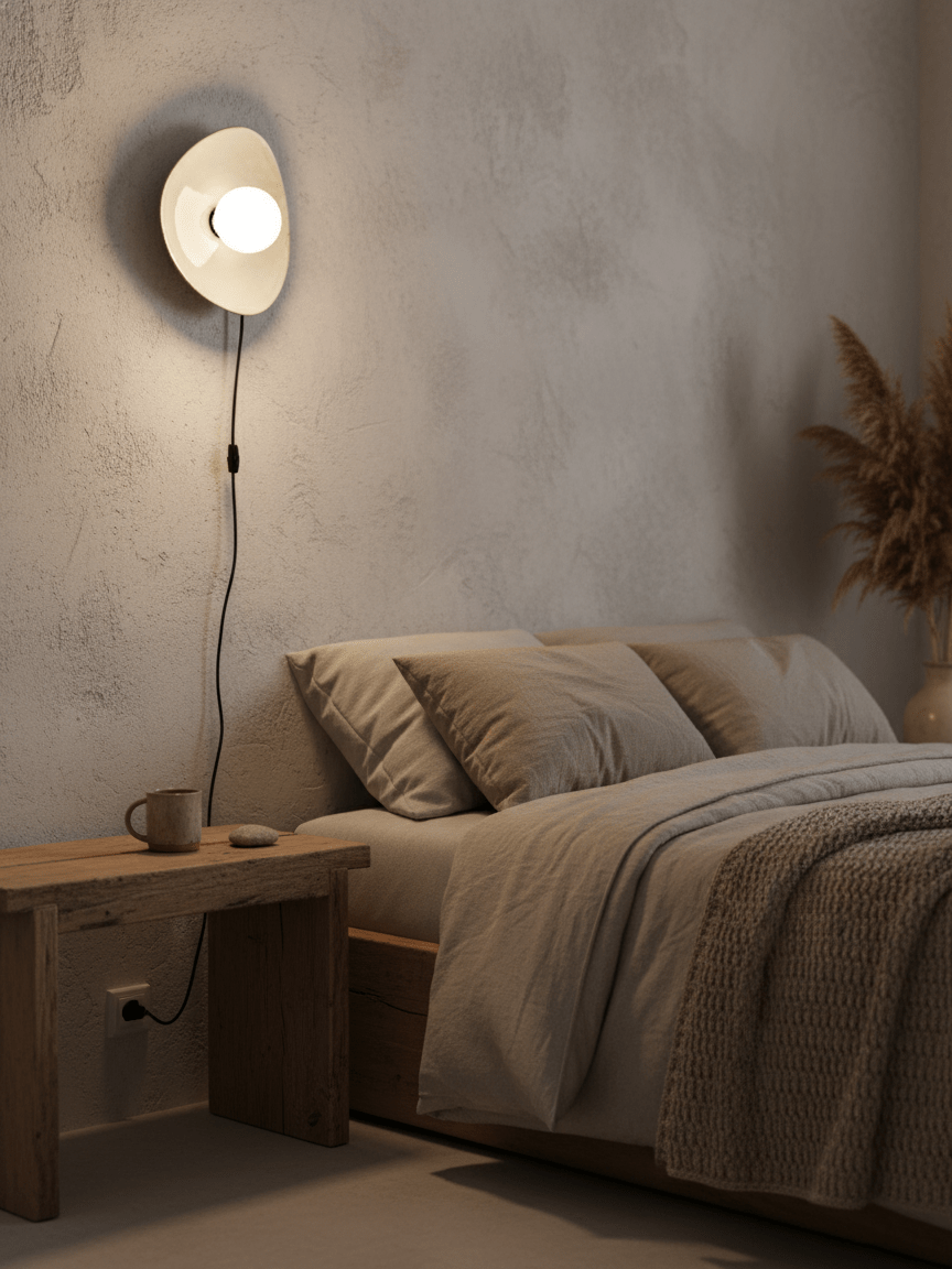 Lampa Ścienna Pebble Disc z wtyczką