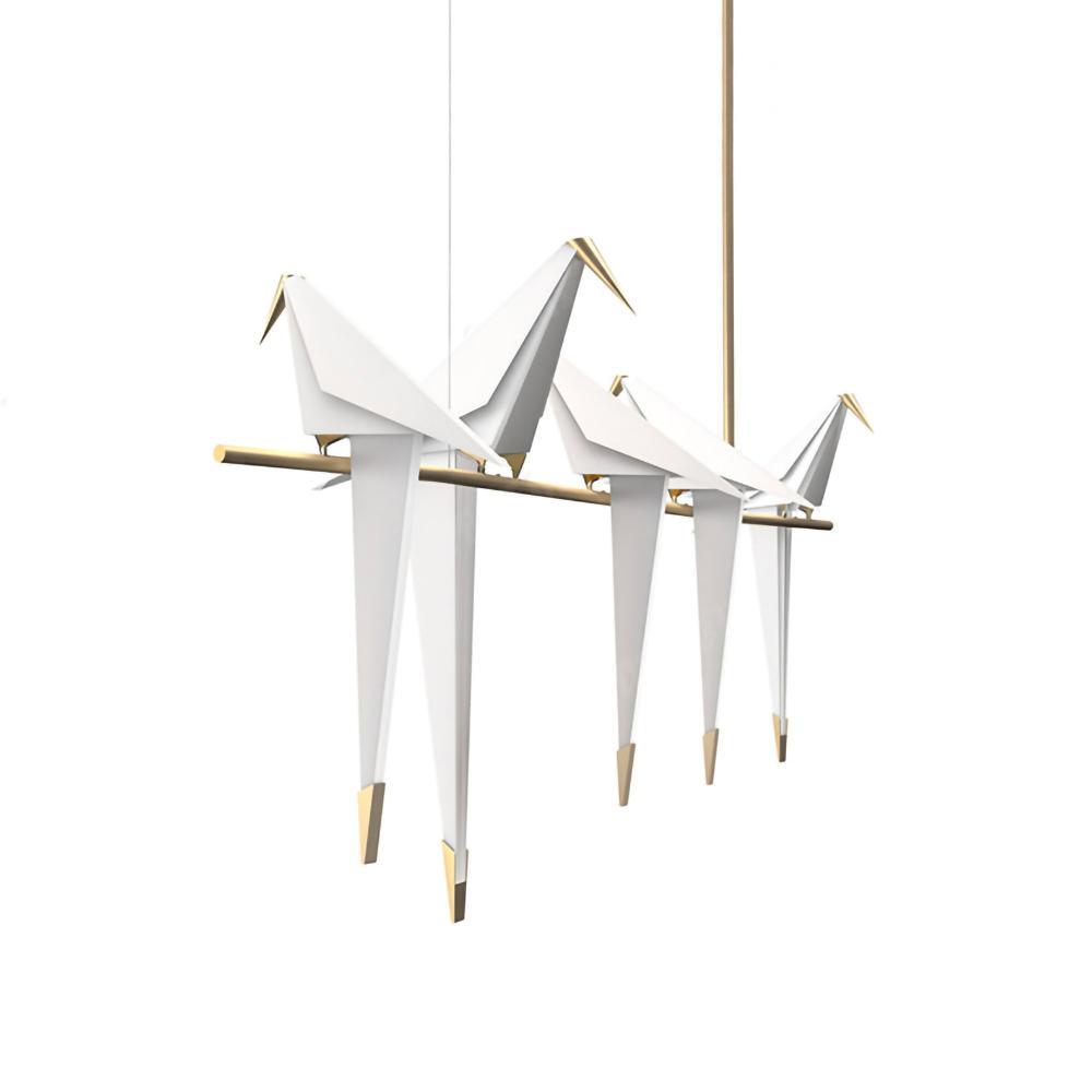 Lampa wisząca LED z ptakami origami