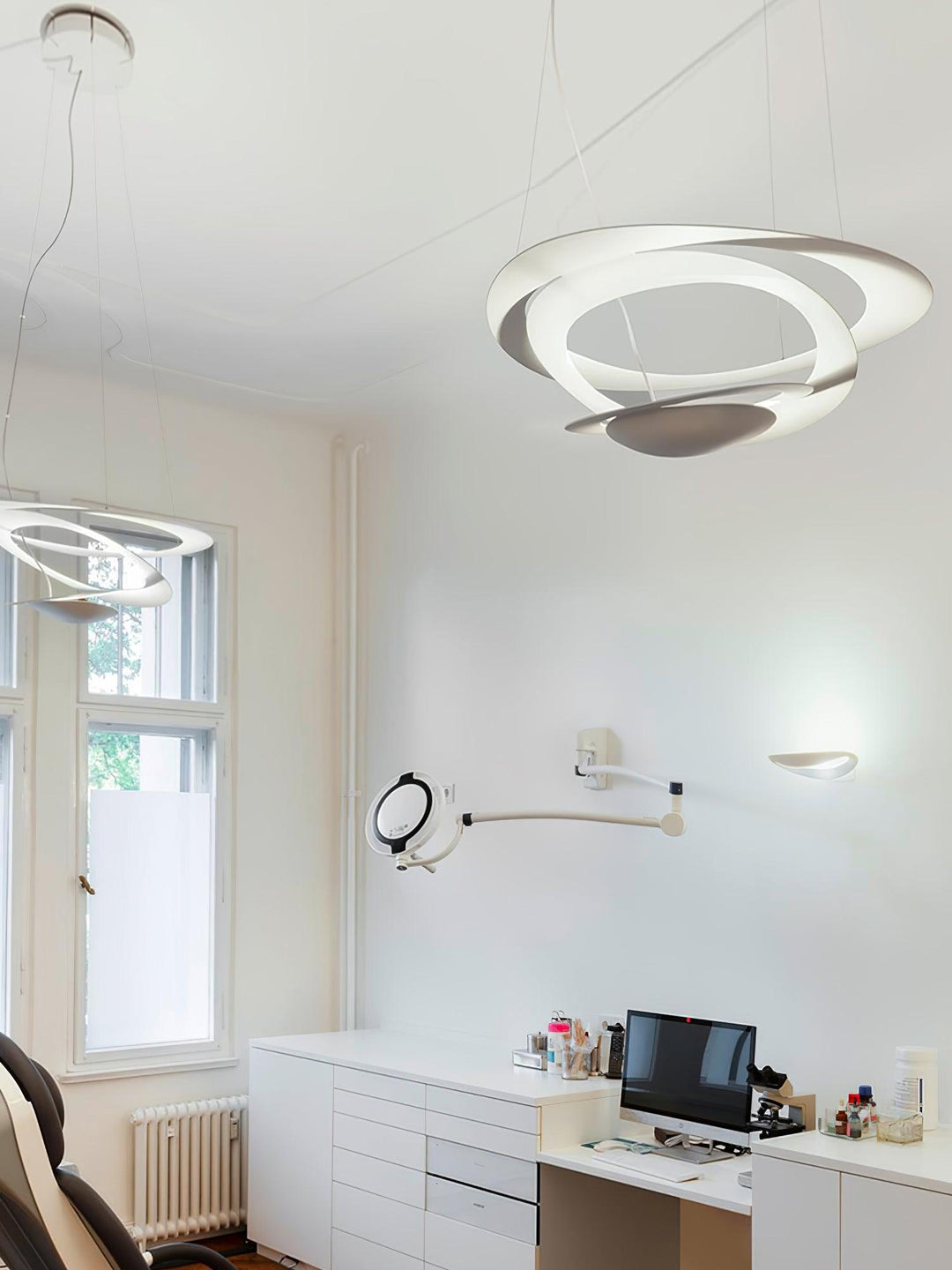 Biała Lampa Wisząca Spirala