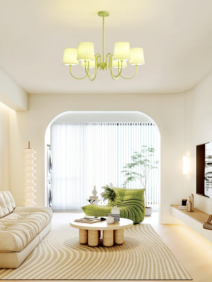Żyrandol z plisowanego materiału Matcha