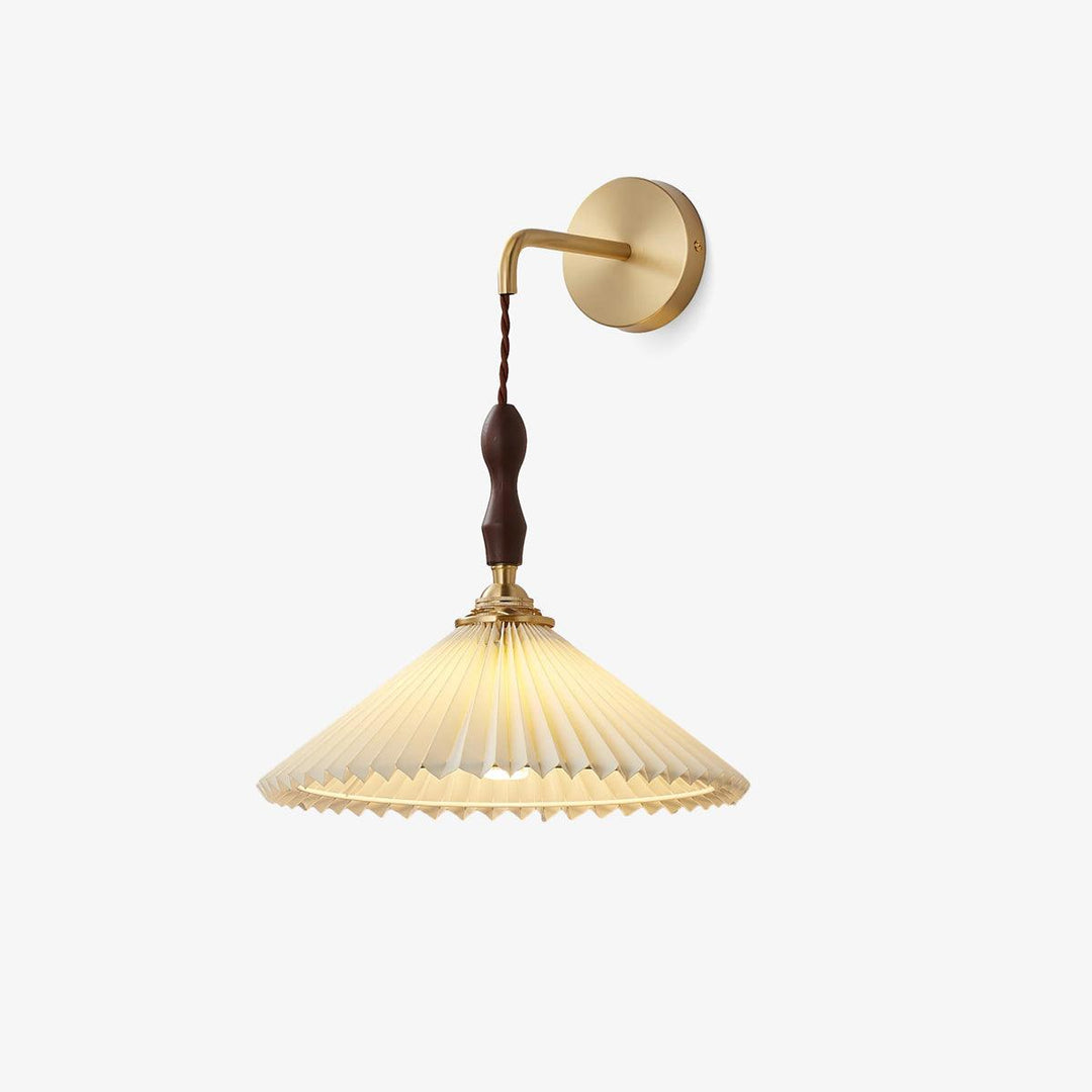 Lampa Ścienna z Faldami z Drewna