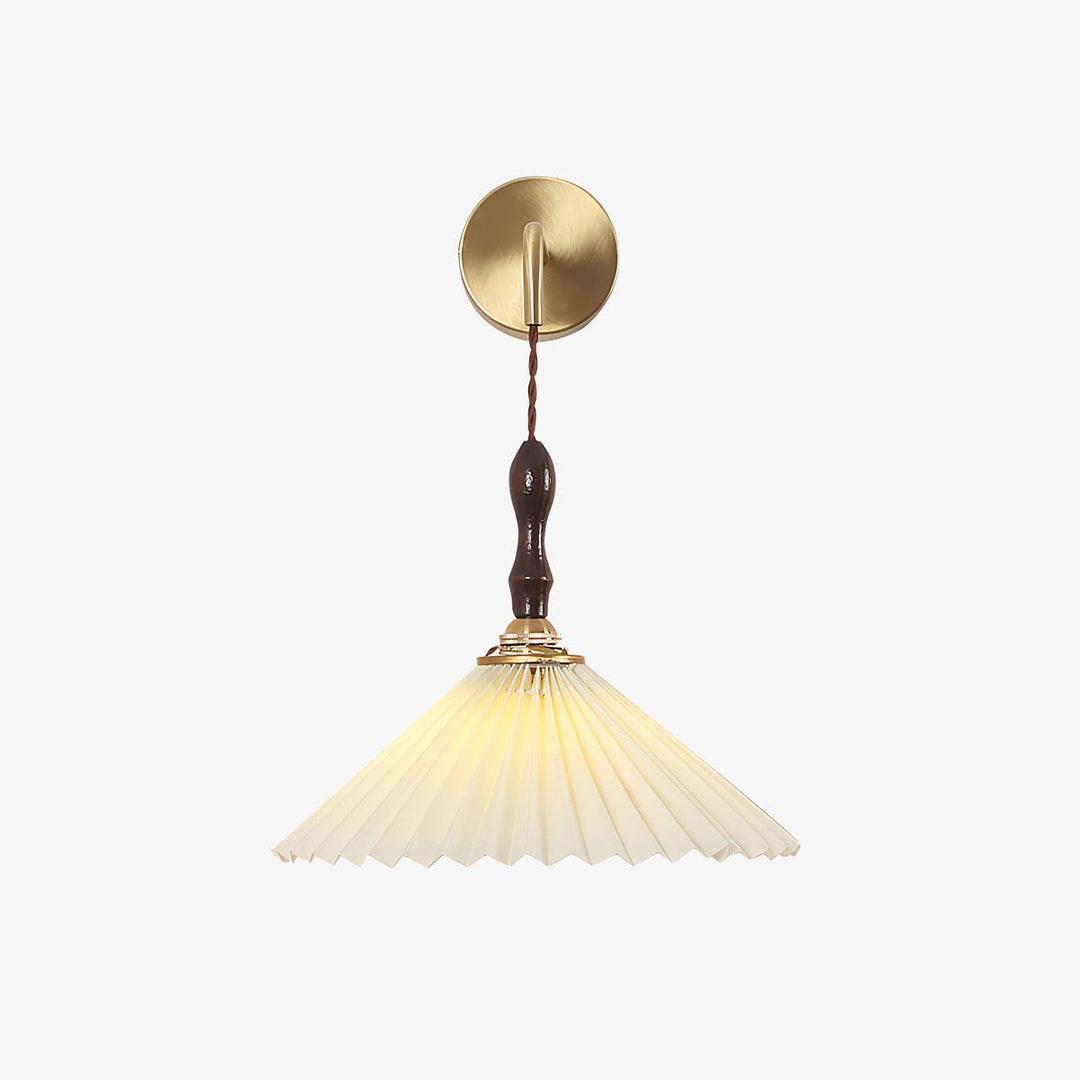 Lampa Ścienna z Faldami z Drewna