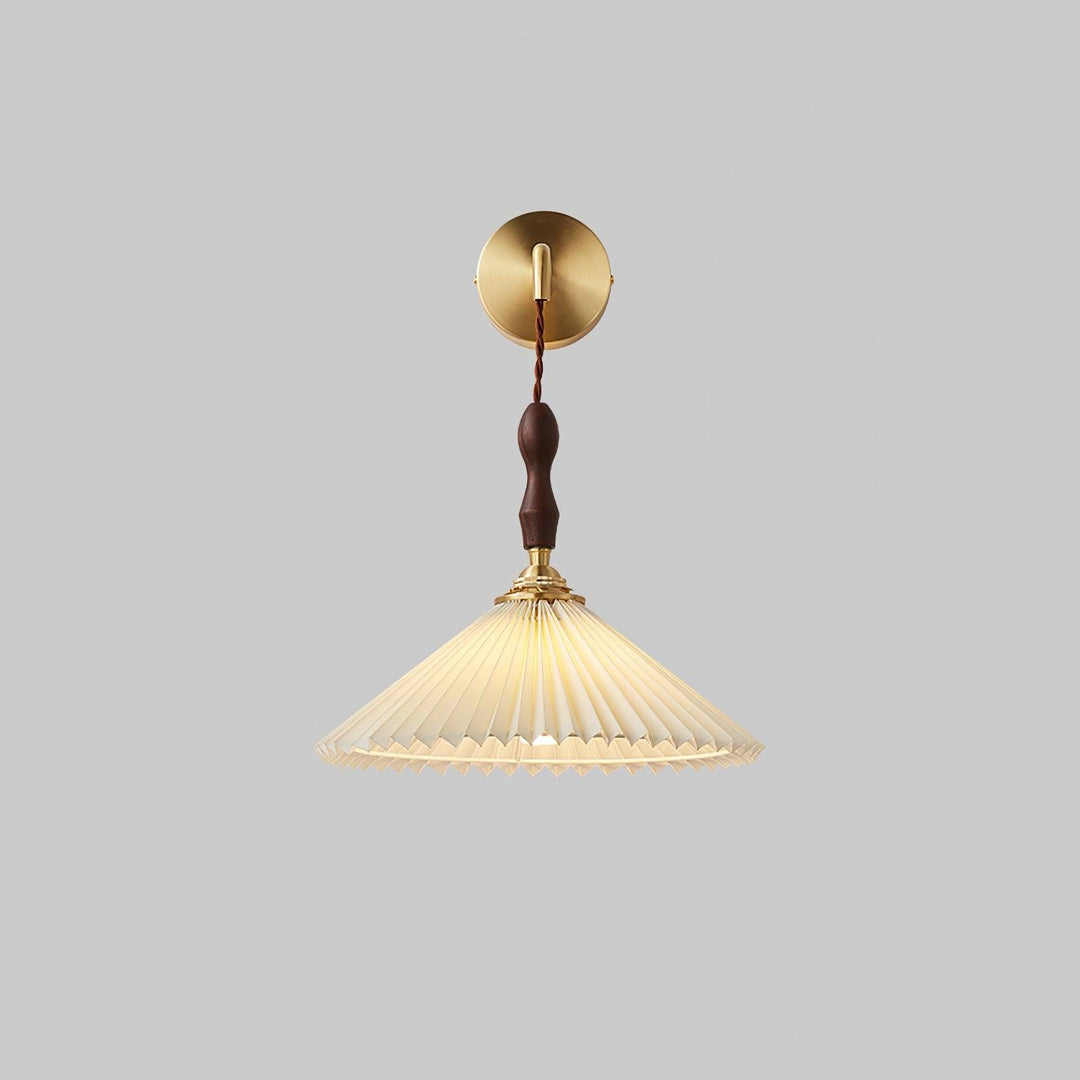 Lampa Ścienna z Faldami z Drewna