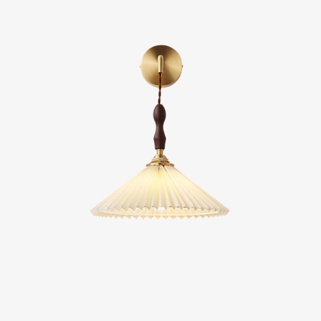 Lampa Ścienna z Faldami z Drewna