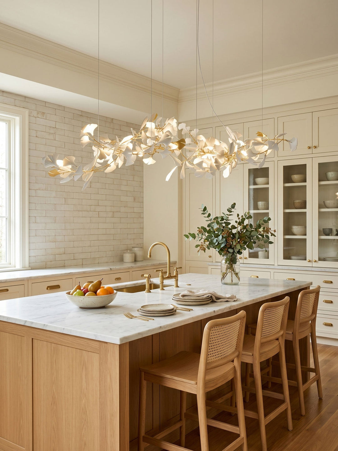 Porcelanowy żyrandol Gingko