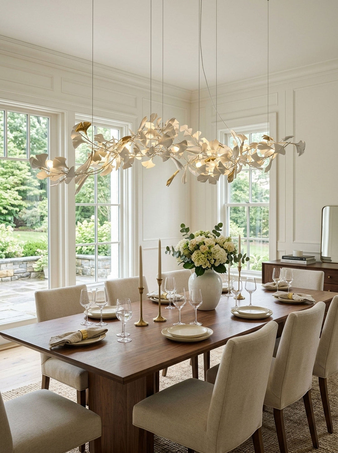Porcelanowy żyrandol Gingko