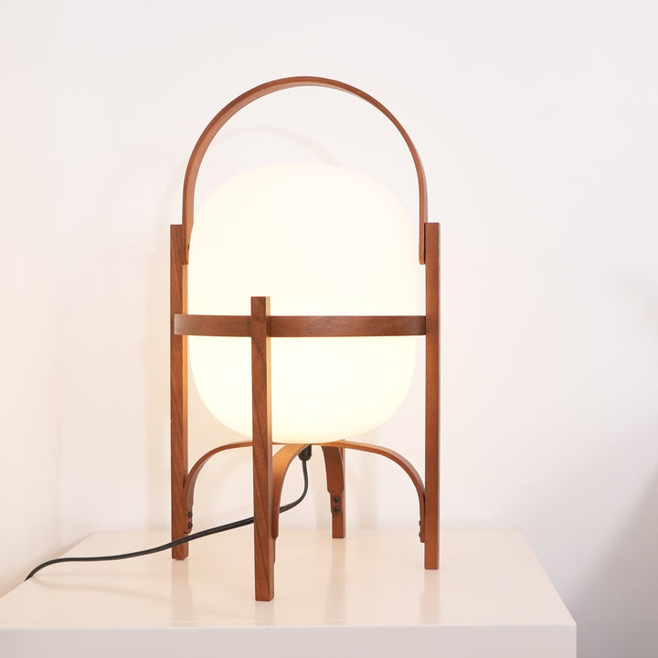 Przenośna Lampa Stołowa z Szkła w Kształcie Latarnika