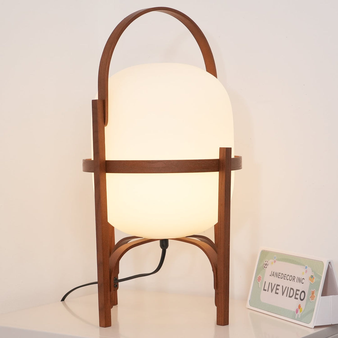 Przenośna Lampa Stołowa z Szkła w Kształcie Latarnika