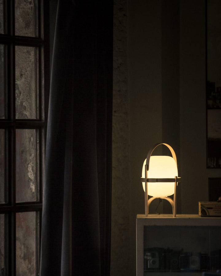 Przenośna Lampa Stołowa z Szkła w Kształcie Latarnika
