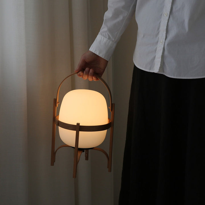 Przenośna Lampa Stołowa z Szkła w Kształcie Latarnika