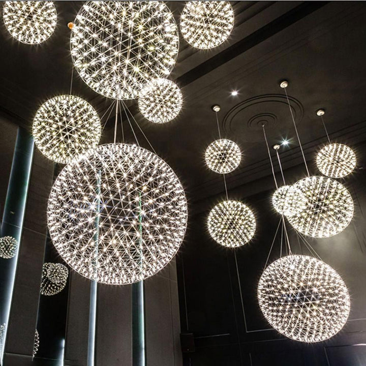 Srebrna Lampa Wisząca Spark Ball