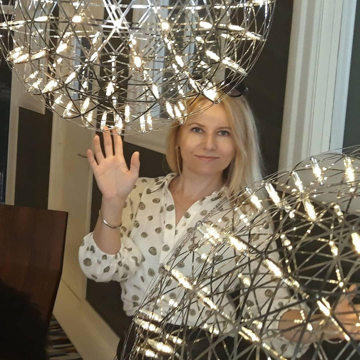 Srebrna Lampa Wisząca Spark Ball