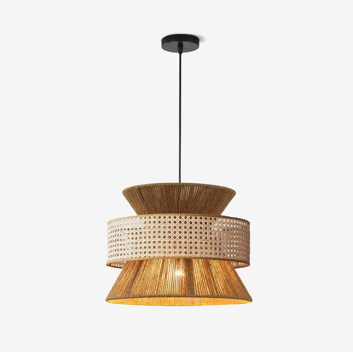 Lampa wisząca z rattanu i bambusa
