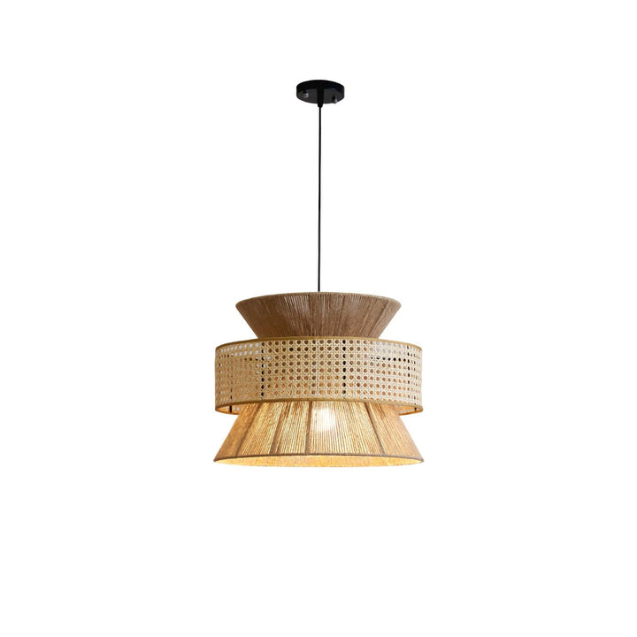 Lampa wisząca z rattanu i bambusa