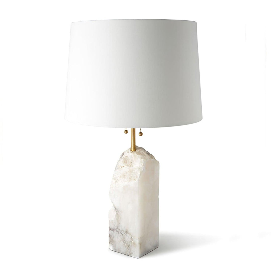Lampa stołowa z surowego alabastru