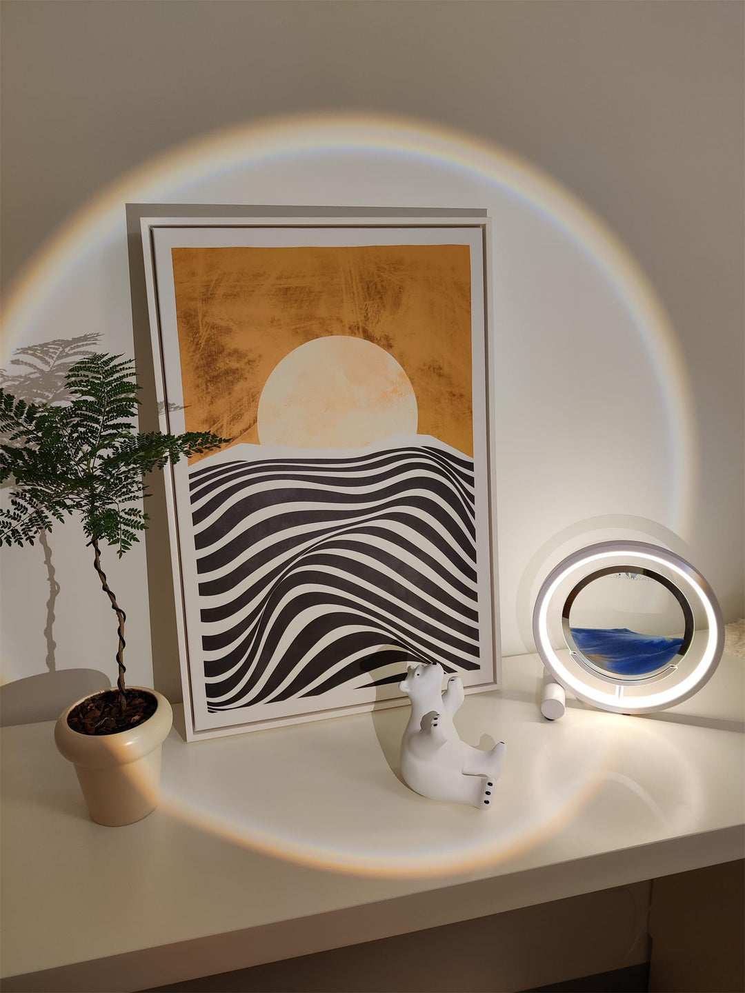 Relaksująca Lampa Stolikowa z Piaskiem