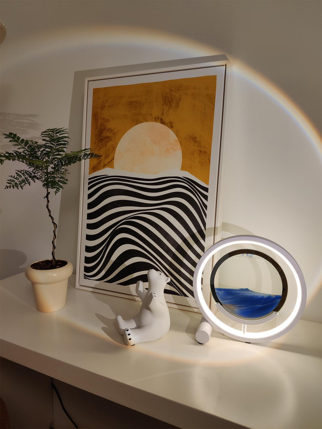 Relaksująca Lampa Stolikowa z Piaskiem
