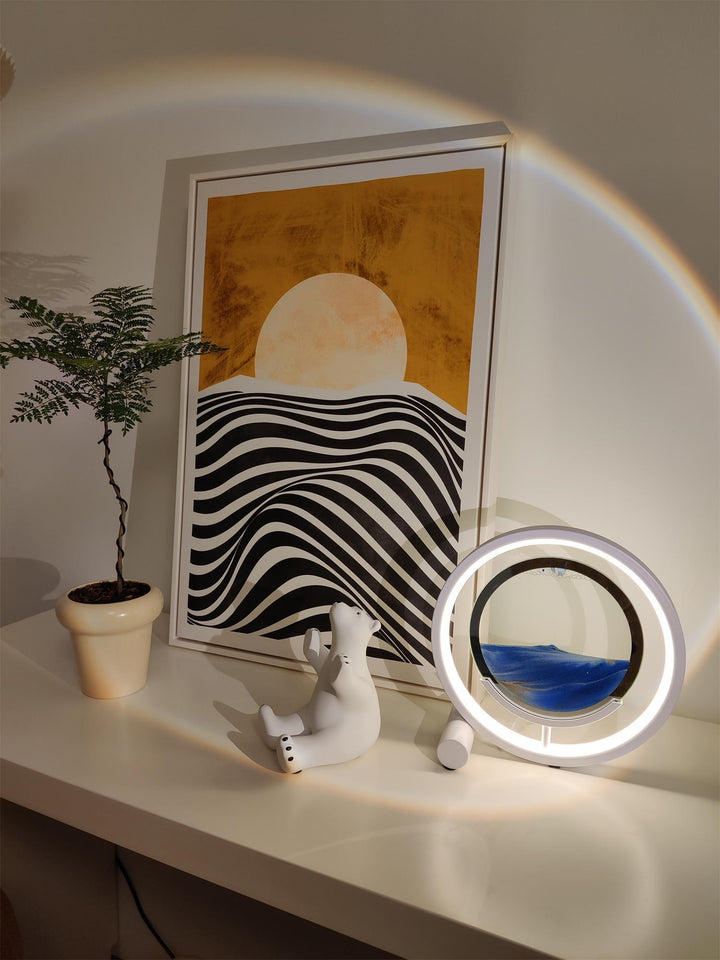 Relaksująca Lampa Stolikowa z Piaskiem