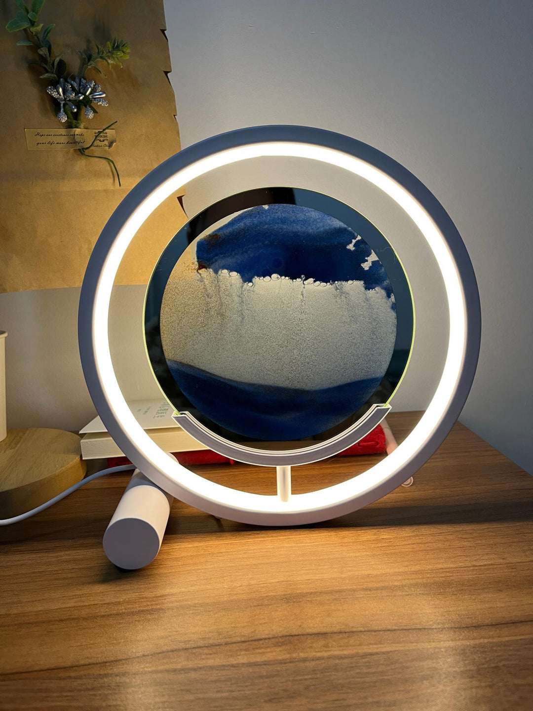 Relaksująca Lampa Stolikowa z Piaskiem