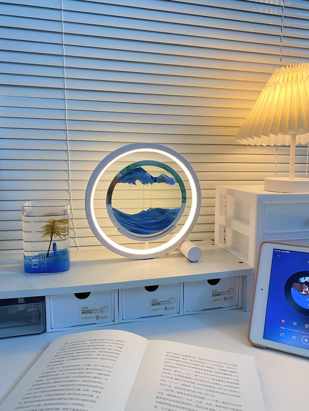 Relaksująca Lampa Stolikowa z Piaskiem