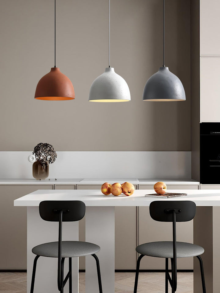 Lampa wisząca z żywicy w kształcie miski