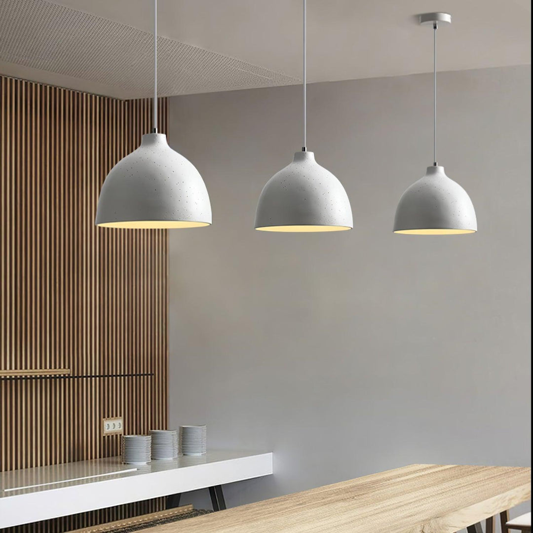 Lampa wisząca z żywicy w kształcie miski
