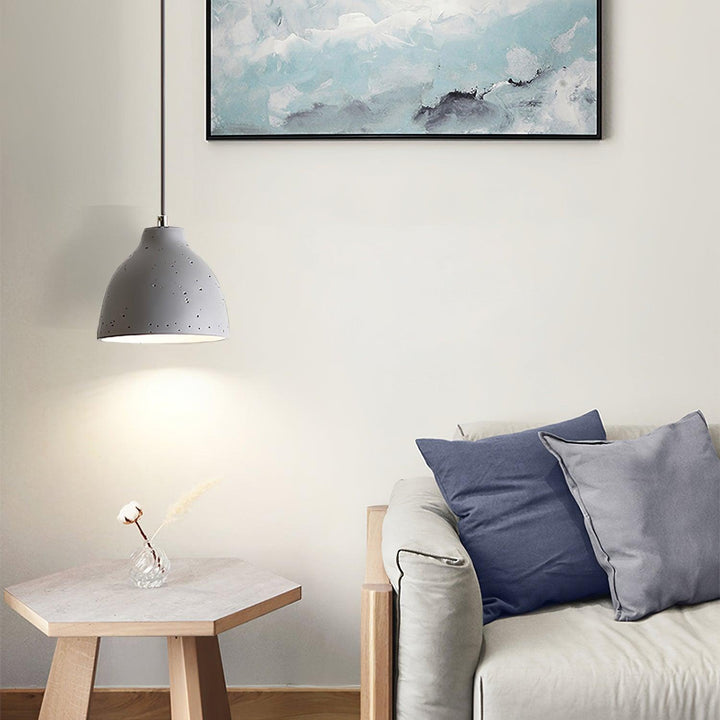 Lampa wisząca z żywicy w kształcie miski