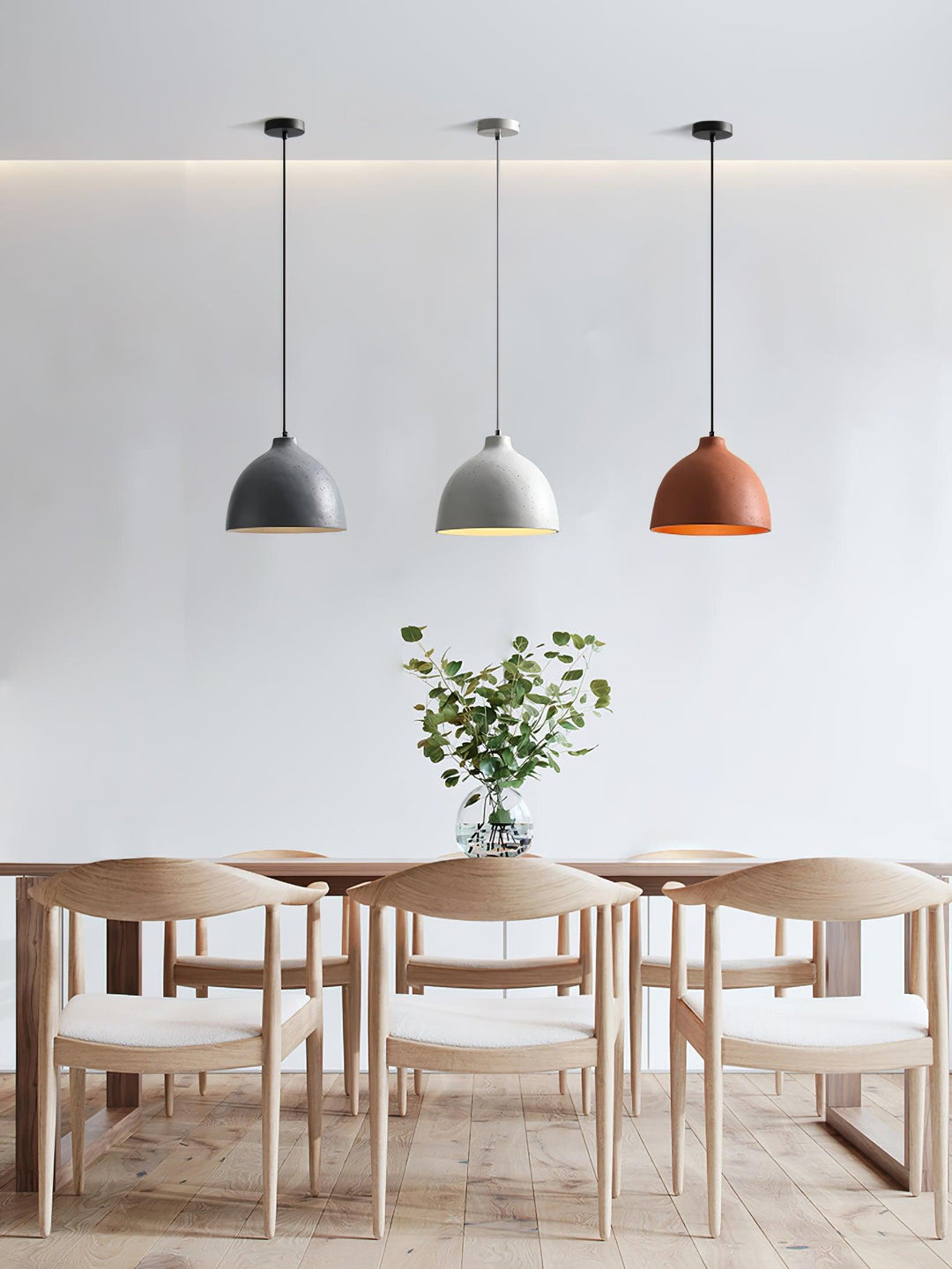 Lampa wisząca z żywicy w kształcie miski