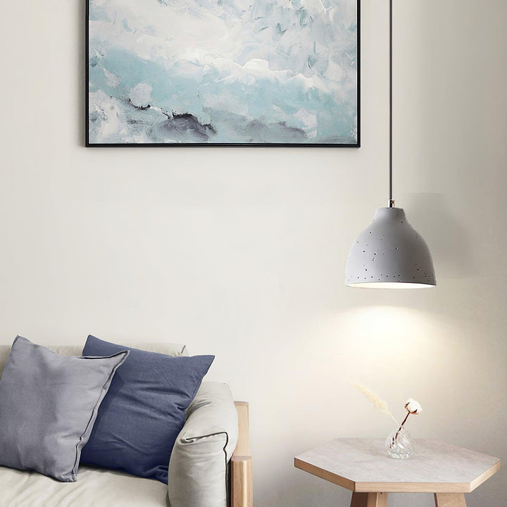 Lampa wisząca z żywicy w kształcie miski