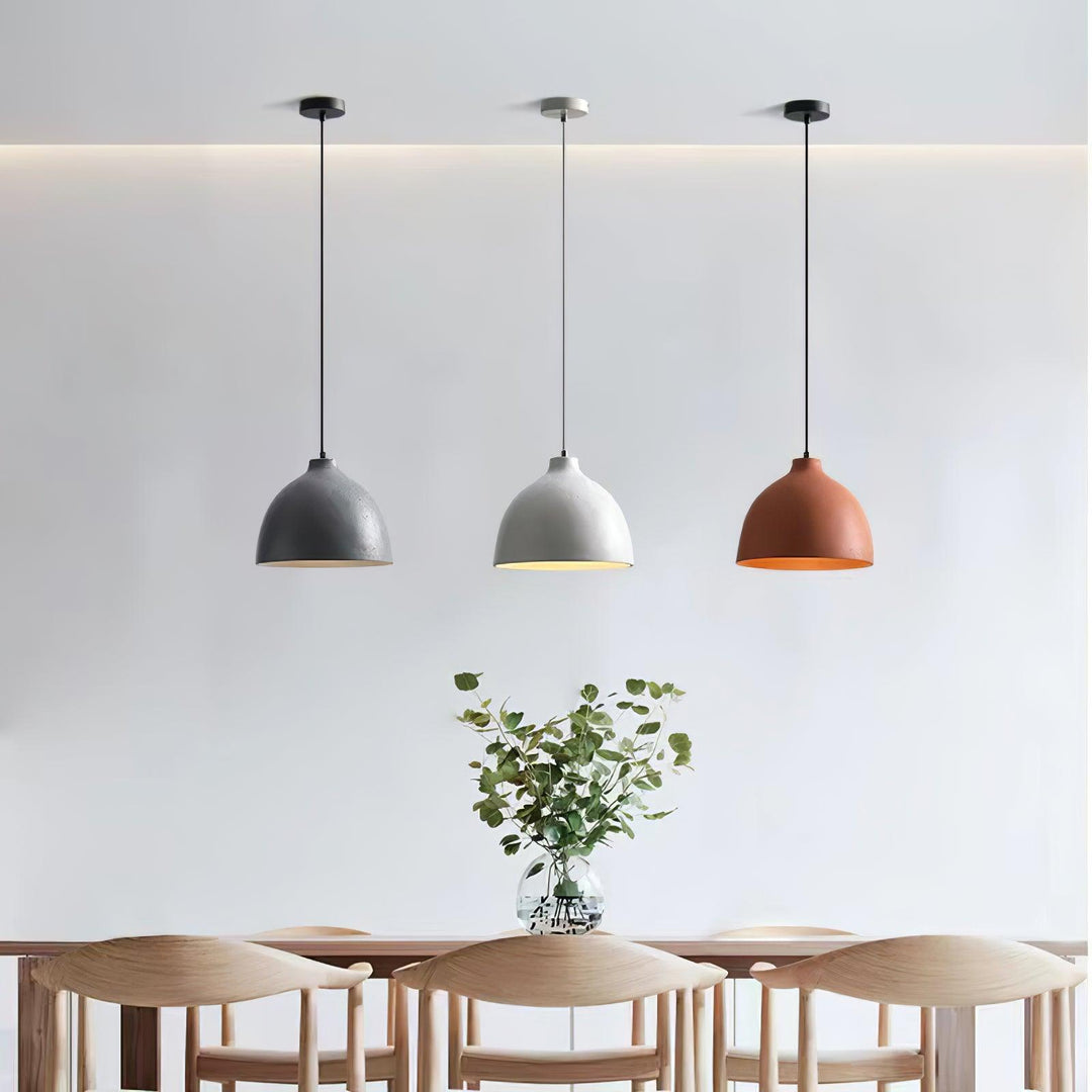 Lampa wisząca z żywicy w kształcie miski