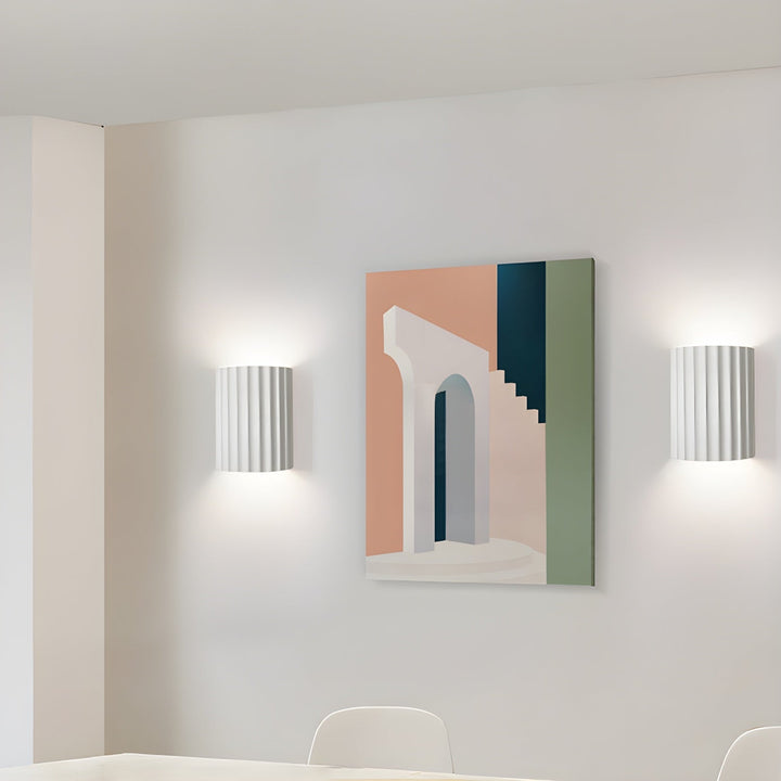 Lampa Ścienna z Żebrowanym Kloszem