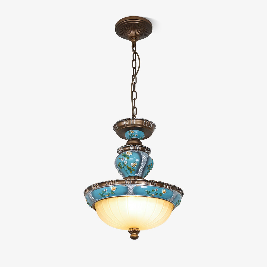 Retro Kwiatowy Wiszący Lampa z Żywicy