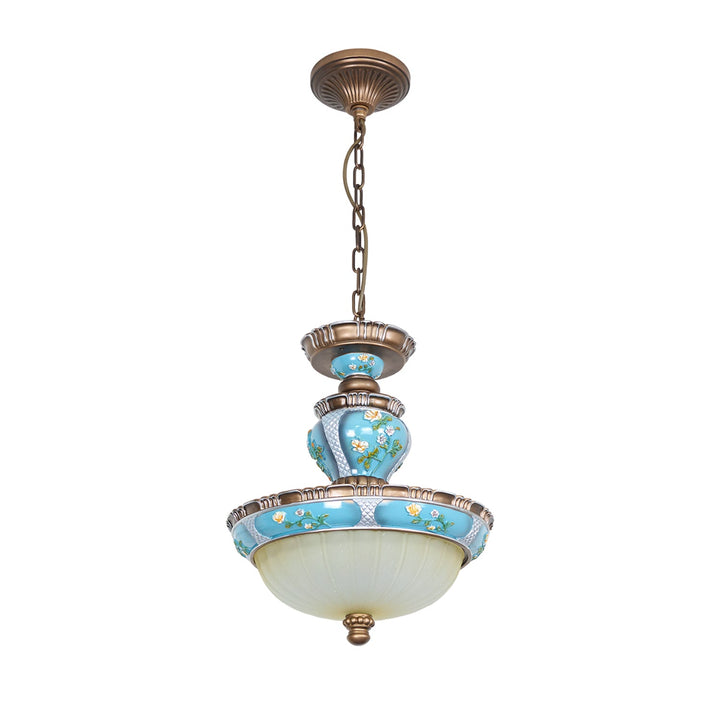 Retro Kwiatowy Wiszący Lampa z Żywicy