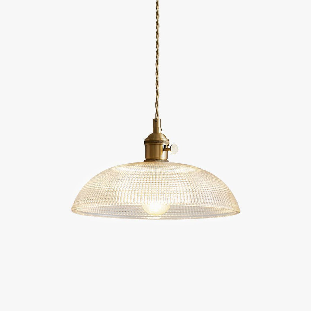 Lampa wisząca z żebrowanym spiralnym kloszem