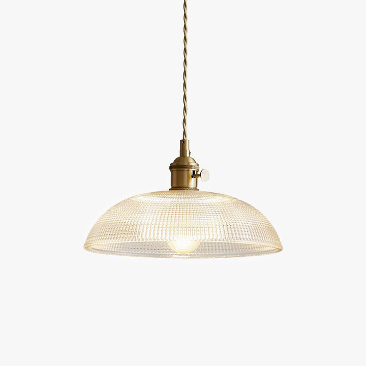 Lampa wisząca z żebrowanym spiralnym kloszem